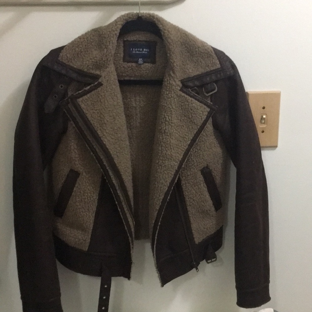 Forever 21 Faux Leather Bomber Jacket Small